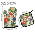 thumbnail image 2 of Yayeee Oven Mitts and Pot Holder Set of 2 Heat Resistant Kitchen Gloves Baking Hot Pad, Colorful Flowers Pattern, 2 of 5