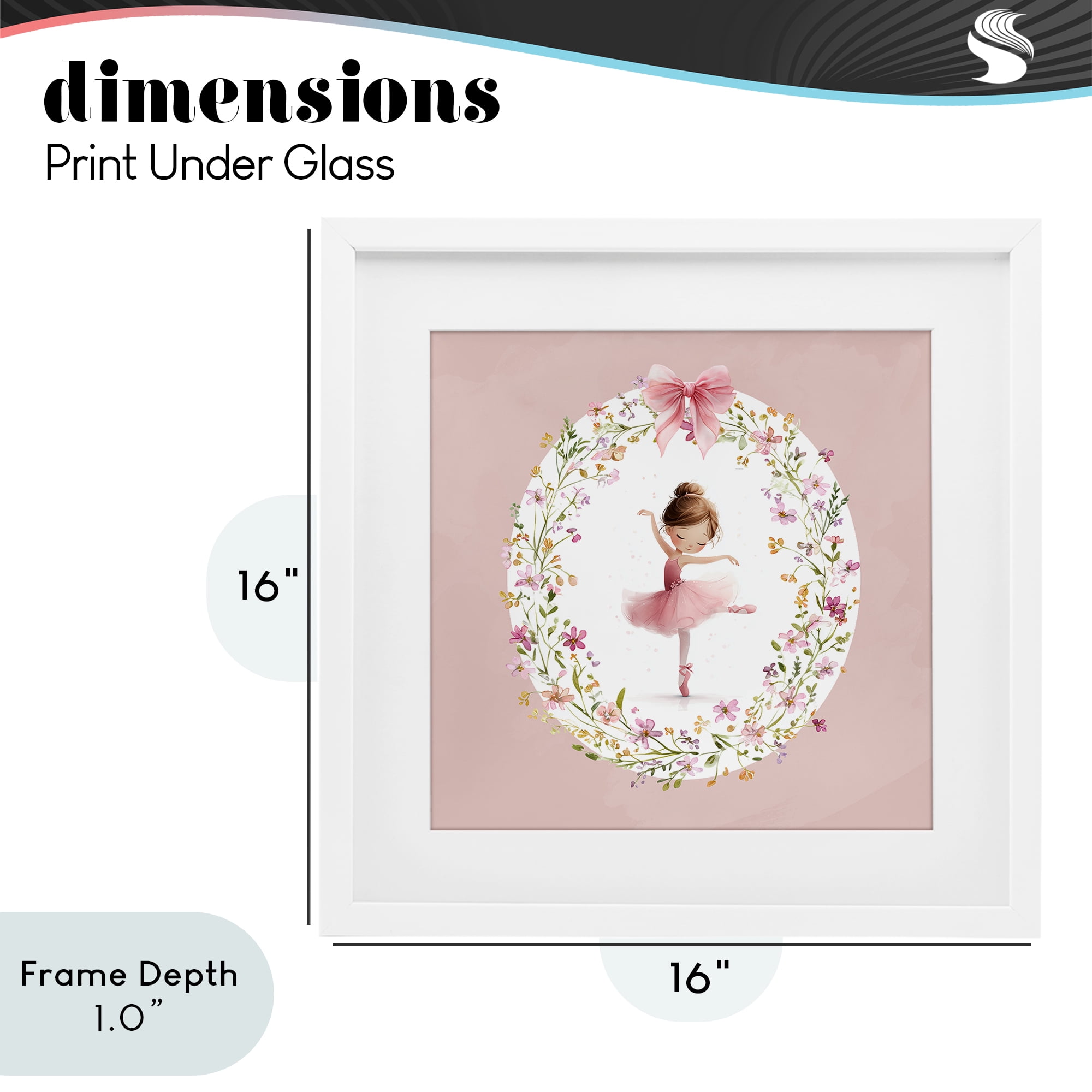Stupell Industries Ballet Dancing Princess White Framed Print Under Glass, design by Christine Simpson Art