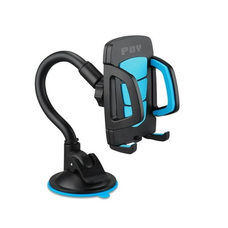 7 Inch Gps Mount POY Car Holder Universal Windshield Cell Phone Holder Cradle Flexible 360 Rotating Car Mount for almost Smartphone - iPhone 7 7Plus Galaxy S7 S7Edge LG HTC up to 7 inches Device (Blue) ()