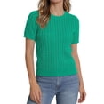 thumbnail image 3 of Sundazz Womens Short Sleeve Tops Lightweight Cable Knit Summer Sweater Dressy Casual Shirts, XS-XL, 3 of 7