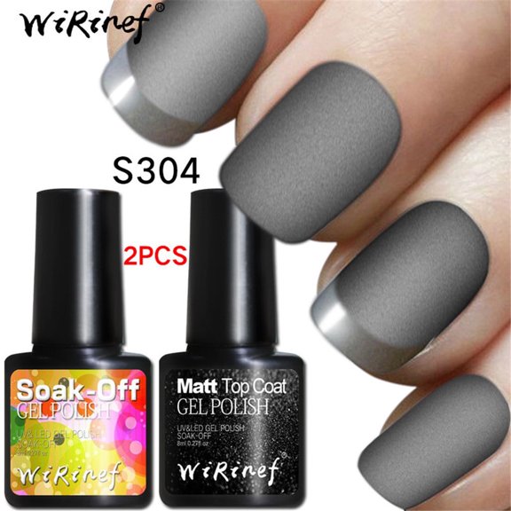 2Pcs Matt Top Coat Gel Polish - Long-Lasting UV Gel Nail Polish, 8ML, Soak-Off, Flexible, Shiny Resistant, DIY Nail Art, Professional Salon, Home Use, Gift Idea, Holiday, Makeup Organizers