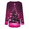 thumbnail image 4 of 50% off Ugly Christmas Sweater! TMOYZQ Women's Long Sleeve Shirts Christmas Tree Print Fall Winter Pullover Sweatshirts Casual Loose Fit Lightweight Cozy Blouse for Xmas Holiday Parties, 4 of 4