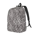 thumbnail image 4 of Geaub black white stripes durable canvas backpack: stylish, lightweight, and spacious with adjustable straps, 4 of 7