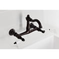 thumbnail image 4 of Kingston Brass KS3255PL Vintage Double-Handle Wall-Mount Bridge Kitchen Faucet, Oil Rubbed Bronze, 4 of 7