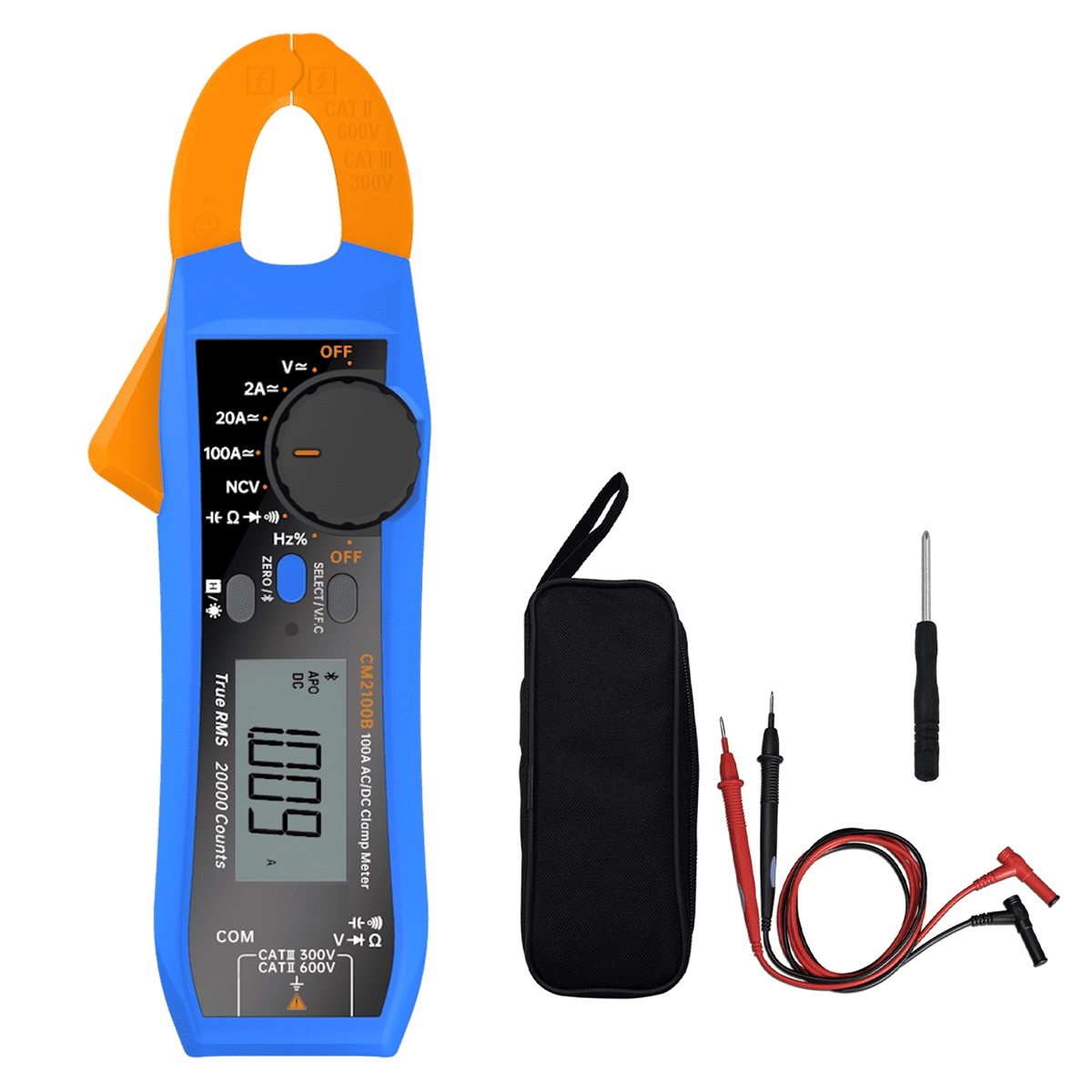 CM2100B Bluetooth Clamp Meter 100A 600V Meter 20000 Counts True RMS Capacitance Resistance Diode Clamp Multimeter
