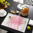 thumbnail image 3 of Eucalyptus Pink Placemats Set of 6, Vintage Bottle Succulents Flower Stripes Placemats for Dining Table, Place Mats for Kitchen Tabletop, Waterproof Wipeable Dining Table Mats Set, 3 of 9
