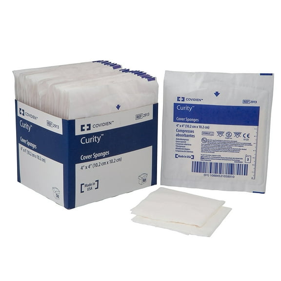 CURITY Cover Sponges - 4"x4" - Sterile - 24 Box / Case