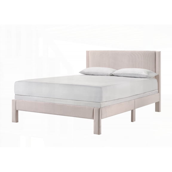 Queen Size Metal Platform Bed Frame Low-profile Unobtrusive Legs Pink for Bedroom