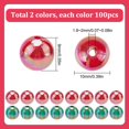 thumbnail image 2 of 200pcs Christmas Beads 10mm Round Red Acrylic Beads Plastic Transparent Clear Ab Colored Green Spacer Bead Bulk for Jewelry Making Crafts Home Party Necklace Bracelet DIY Supplies, 2 of 6