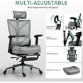 thumbnail image 5 of Office Chair 500LBS Heavy Duty Computer Chair with Footrest - Ergonomic Reclining Mesh Office Chair for Home & Office, Adjustable Headrest, Flip-Up Arms and Premium Leather, 5 of 17