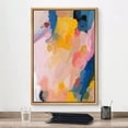 thumbnail image 2 of IDEA4WALL Framed Canvas Print Pastel Blue, Orange & Pink Paint Strokes Abstract Shape Wall Art Modern Artwork Decor Bohemian Colorful Chic for Living Room, Bedroom - Natural 16"x24", 2 of 5