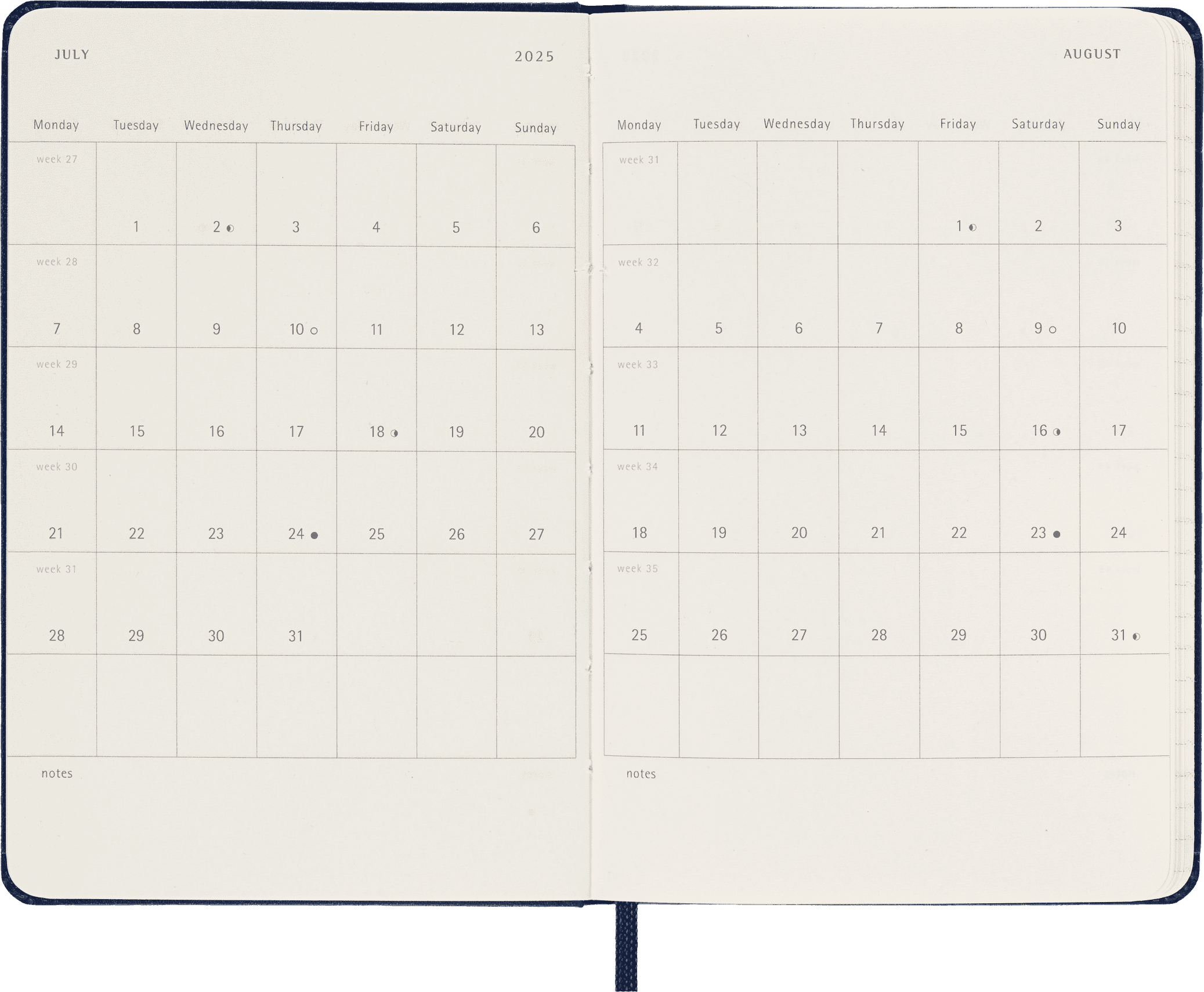 Moleskine Classic 12 Month 2025 Weekly Planner, Hard Cover, Pocket (3.5" x 5.5"), Sapphire Blue, 144 Pages