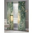thumbnail image 4 of Vintage Oil Light Sheer Curtains 84 Inch Length 2 Panels Set Window Treatments, Spring Green Leaves Retro Candles Rod Pocket Semi Curtains for Living Room/Bedroom/Kitchen Décor, 104"W x 84"L, 4 of 7