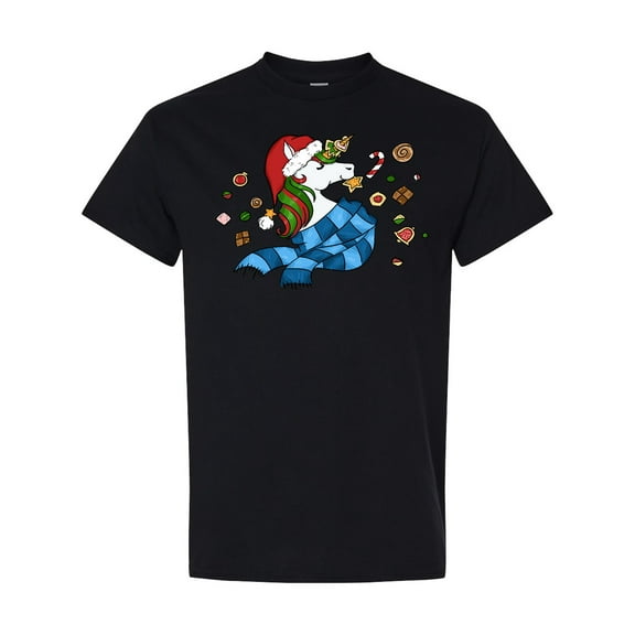 Inktastic Cute Christmas Unicorn with Cookies T-Shirt