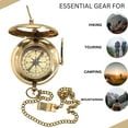 thumbnail image 7 of Nauticalmart Vintage Brass Sundial Compass with Leather Case - Antique Brass & Copper Sun Clock for Camping, Hiking, Touring - Engraved Gift for Him - Nautical Ship Replica Watch - Sundial Clock in Bo, 7 of 7