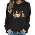 thumbnail image 4 of HOMBOM Womens Merry Christmas Sweatshirts Lightweight Pullover Funny Black Long Sleeve Fall Crewneck Tops for Womem, 4 of 6