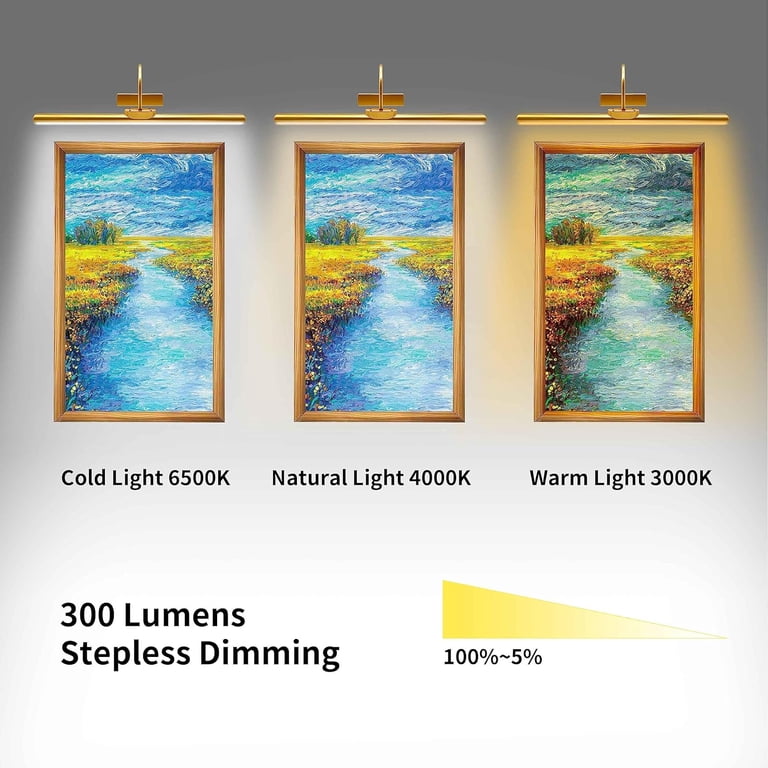 Rechargeable Magnetic Picture Light - Touch & Remote Dimmable LED Art Light For Wall Frames 2 thumbnail image