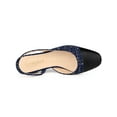 thumbnail image 4 of BLISSFUL STEP Women's Plaid Cap Toe Slingback Block Heel Pumps, 4 of 7
