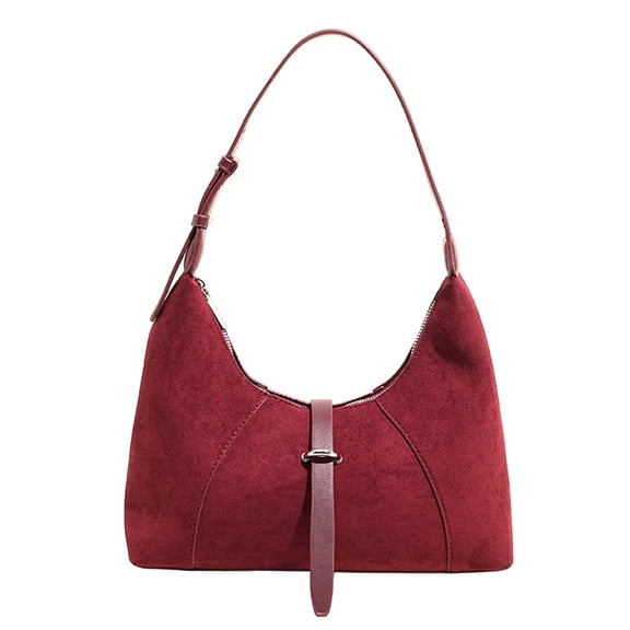 Sunyeur Womens Vintage Faux Suede Shoulder Bag, Trendy Dumpling Crossbody Handbag Hobo Bag Commuter Satchels