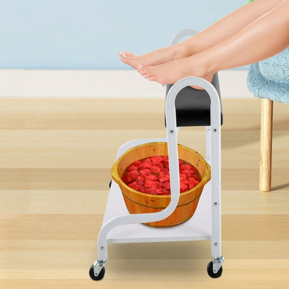 2 Layer Silver Beauty Salon Nail or Foot Bath Spa Portable 4 Wheeled Trolleys