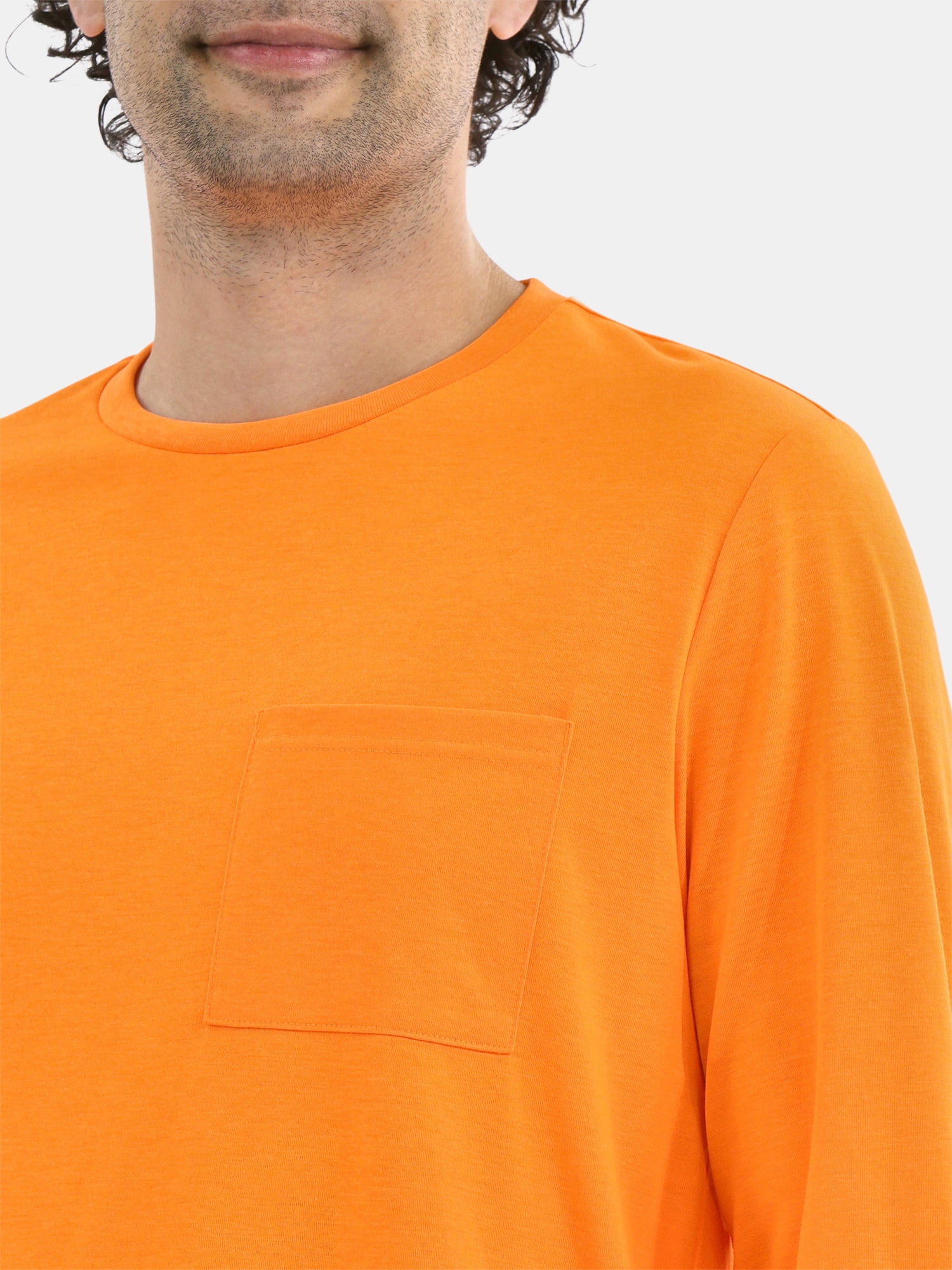 Athletic Works Men's and Big Men's Tri Blend Long Sleeve Pocket Tee, Sizes XS-5XL