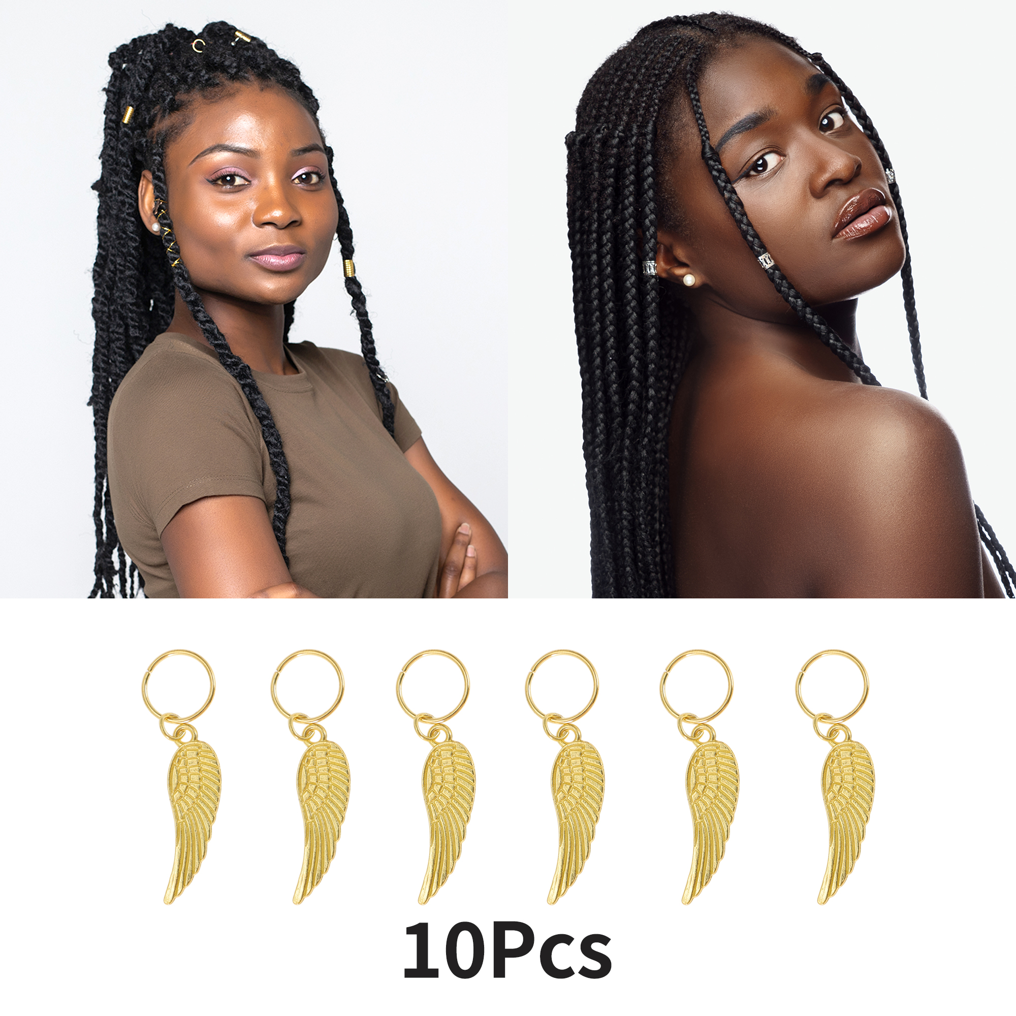 Unique Bargains Wings Hair Ring Pendants 10 Pcs [Wings]