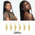 thumbnail image 3 of Unique Bargains 10 Hair Ring Pendants Wings Dreadlock Hair Clips Gold Tone, 3 of 5