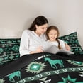 thumbnail image 5 of Castle Fairy Western Horse Aztec Twin Comforter Sets,Bohemian Geometric Bedding Set, 5 of 8