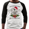 thumbnail image 2 of Santa Skeleton Dead Inside Three-Quarter Raglan Sleeve Baseball Shirt Unisex X-Small White/Black, 2 of 5