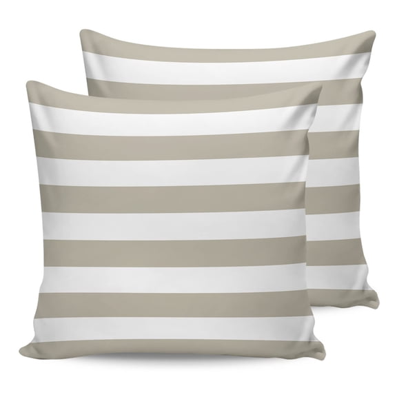 2 Pack Outdoor Waterproof Pillow Covers for Patio Home Stripes Decorative Throw Cushion Case 18 x 18 in