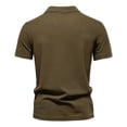 thumbnail image 4 of Blusa y camisa de manga corta con cuello vuelto para hombre, de verano, de color liso, con solapa, informal, de manga corta, 4 of 6