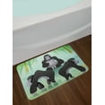 thumbnail image 2 of Gorilla Bath Mat, Design of Chunky Woodland Creatures in the Forest, Plush Bathroom Decor Mat with Non Slip Backing, 29.5" X 17.5", Grey Green, by Ambesonne, 2 of 2