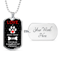 thumbnail image 4 of German Longhaired Pointer Love Is Stainless Steel or 18k Gold Dog Tag 24" Chain, 4 of 8