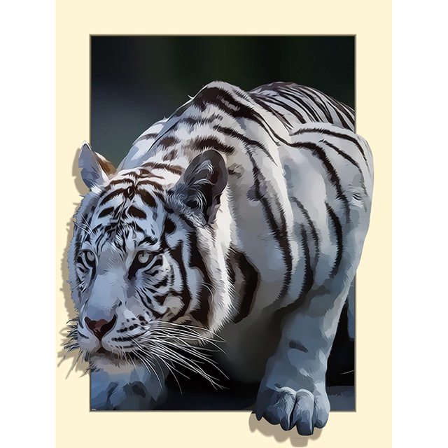 5D tigre blanco bordado diamante pintura artesanía punto de cruz decoración del hogar Tmvgtek decoración de arte en el hogar