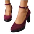 thumbnail image 5 of DIVVce Ankle Strap Platform Heels For Women Closed Toe Adjustable Comfortable Dressy Evening Footwear, 5 of 8