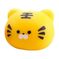 Adorable Pet-Themed Stress Relief Toys Squeezable Animal Head Stress Balls for Relaxation Moments(Yellow)