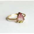 thumbnail image 5 of Watermelon tourmaline ring, Pink gemstone engagement ring, Unique pear 925 Silver Yellow Gold Plated, 5 of 5