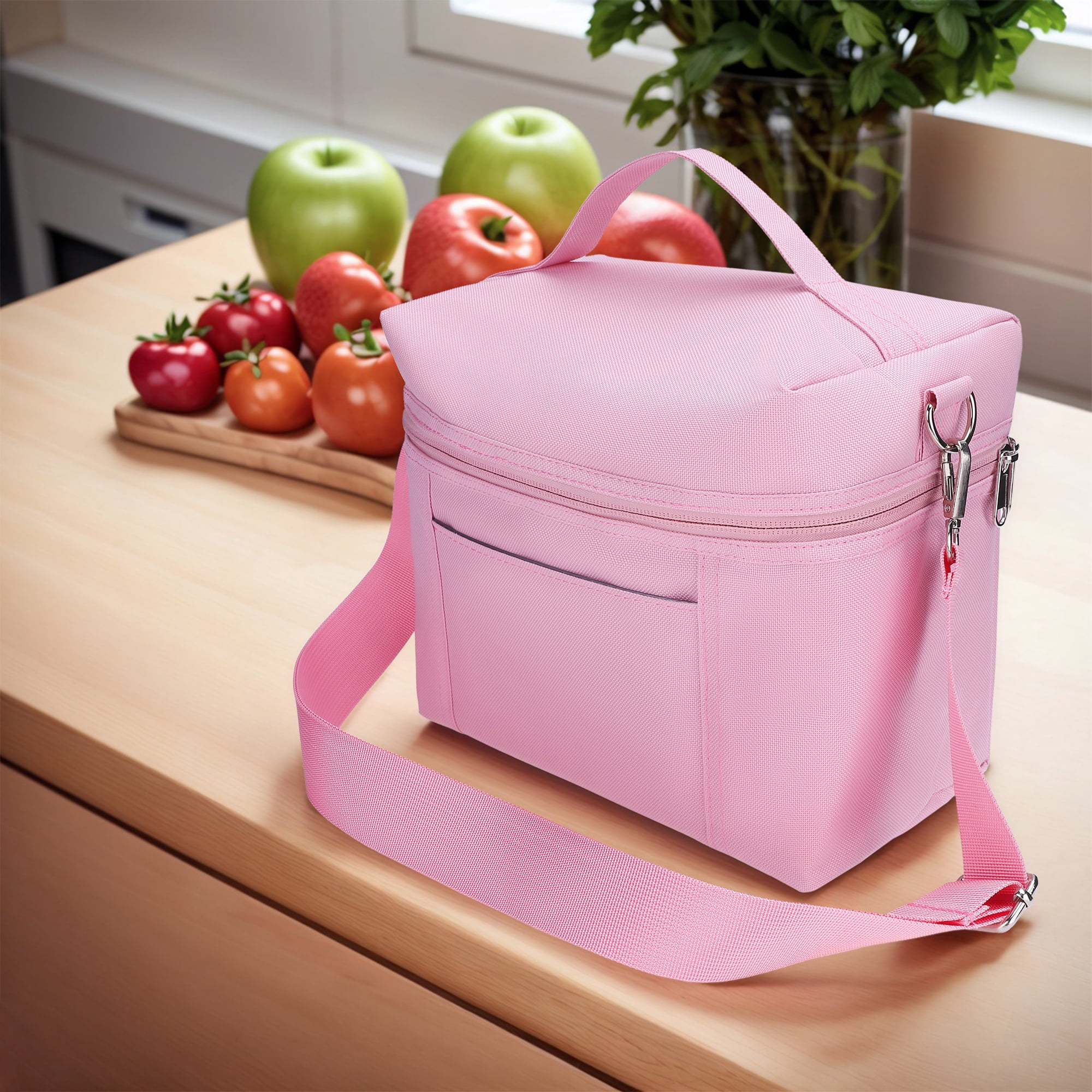 Unique Bargains Insulated Leakproof Lunch Bag for Work, Beach Pink