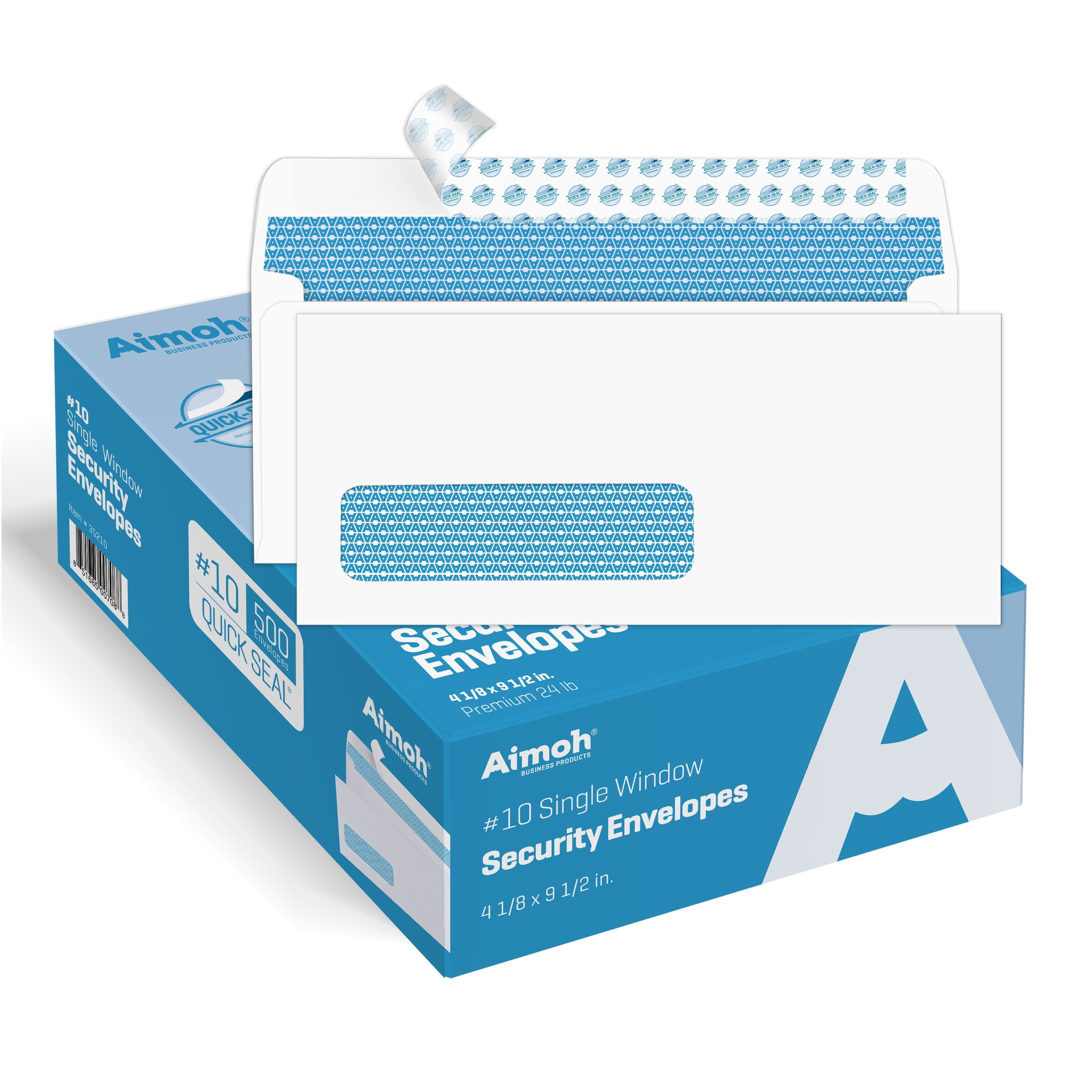 500 10 Single Left Window Envelopes SelfSeal Security Tinted