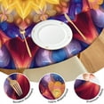 thumbnail image 4 of Colorful Tie Dye Flower Mandala Pattern Round Fitted Tablecloth with Elastic Edge,Dining Table Cover Waterproof,Outdoor Round Tablecloth for Camping,Dining,Indoor and Outdoor, 4 of 7
