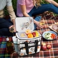 thumbnail image 5 of FORMRS Insulated Cooler Bag 24 Cans Capacity Soft Leakproof Lunch Box with Side Pockets, Orange Snow Houses, 5 of 7