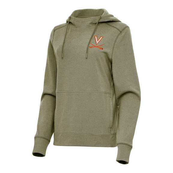 Women's Antigua Olive Virginia Cavaliers Justice Pullover Hoodie
