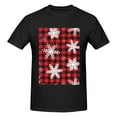 thumbnail image 4 of Bingfone Snowflakes On A Buffalo Plaid Men'S Loose Fit Short-Sleeve Pocket T-Shirt, 4 of 7