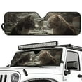 thumbnail image 2 of Uorisanigo Windshield Sunshade Sun Shade Heat Shield Funny Cat Driving Sun Visor Mat Suitable for Rubicon Sahara TJ JK JKU 2 Door & 4 Door, Keep Interior Cool Prevent Dashboard Fades and Cracks, 2 of 7