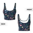 thumbnail image 3 of JUNZAN Colorful Flowers Print Women's Workout Tank Tops - U Back Fitness Top with Built-In Shelf Bra, Perfect for Yoga and Gym-XX-Large, 3 of 8