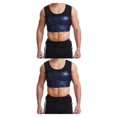 thumbnail image 4 of Camiseta sin mangas de sauna para hombres Qarigey compresión PU azul S/M 2Conjunto, 4 of 6