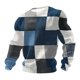 thumbnail image 3 of Ceisia Men's All-Season Casual Regular Fit Crew Neck Sweatshirt Modern Geometric Color Block Patchwork Print Waffle Knit Stretch Fabric Multicolor XXXXL Gifts, 3 of 3