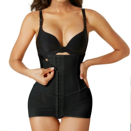 

Eleady Postpartum Belly Wrap Girdle Pelvis Belt Waist Trainer Tummy Control Shapewear for Women 2 in 1 (Black Large)