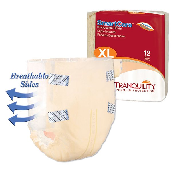 Unisex Adult Incontinence Brief Tranquility SmartCore XL Disposable