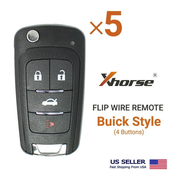 5× Xhorse Universal Wire Flip Remote Key Buick Style 4 Buttons XKBU01EN